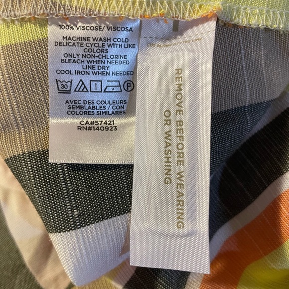 Loft, Petite Dress 4P, Linen White Yellow Pink Orange V-neck Sleeveless NWT - Picture 7 of 9